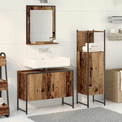 Badezimmermöbel Set mit Speicher 3 pcs Braun 33 x 33 x 102,5 cm