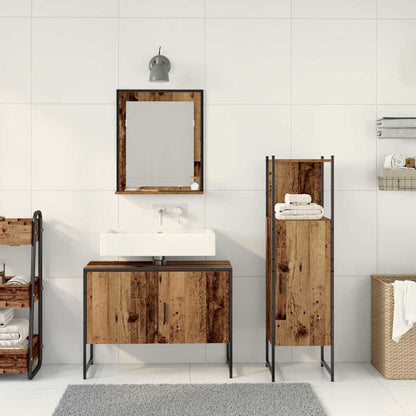 Badezimmermöbel Set mit Speicher 3 pcs Braun 33 x 33 x 102,5 cm