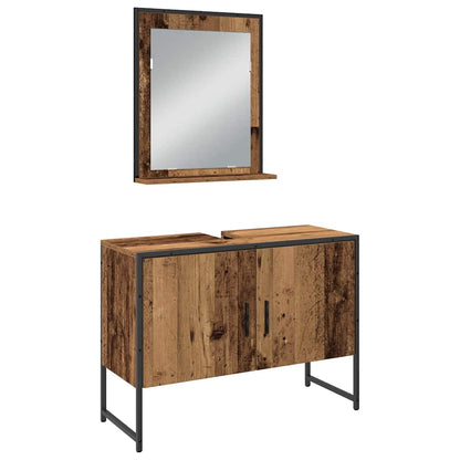 Badezimmermöbel Set mit Speicher 3 pcs Braun 33 x 33 x 102,5 cm