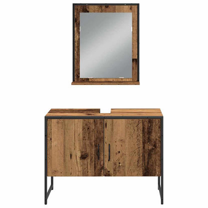 Badezimmermöbel Set mit Speicher 3 pcs Braun 33 x 33 x 102,5 cm
