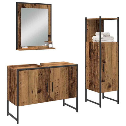 Badezimmermöbel Set mit Speicher 3 pcs Braun 33 x 33 x 102,5 cm