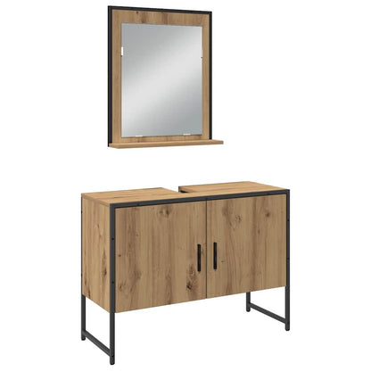 Badezimmermöbel Set mit Speicher 3 pcs Braun 33 x 33 x 102,5 cm