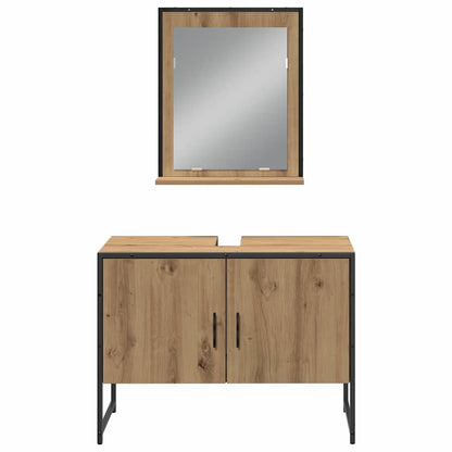 Badezimmermöbel Set mit Speicher 3 pcs Braun 33 x 33 x 102,5 cm