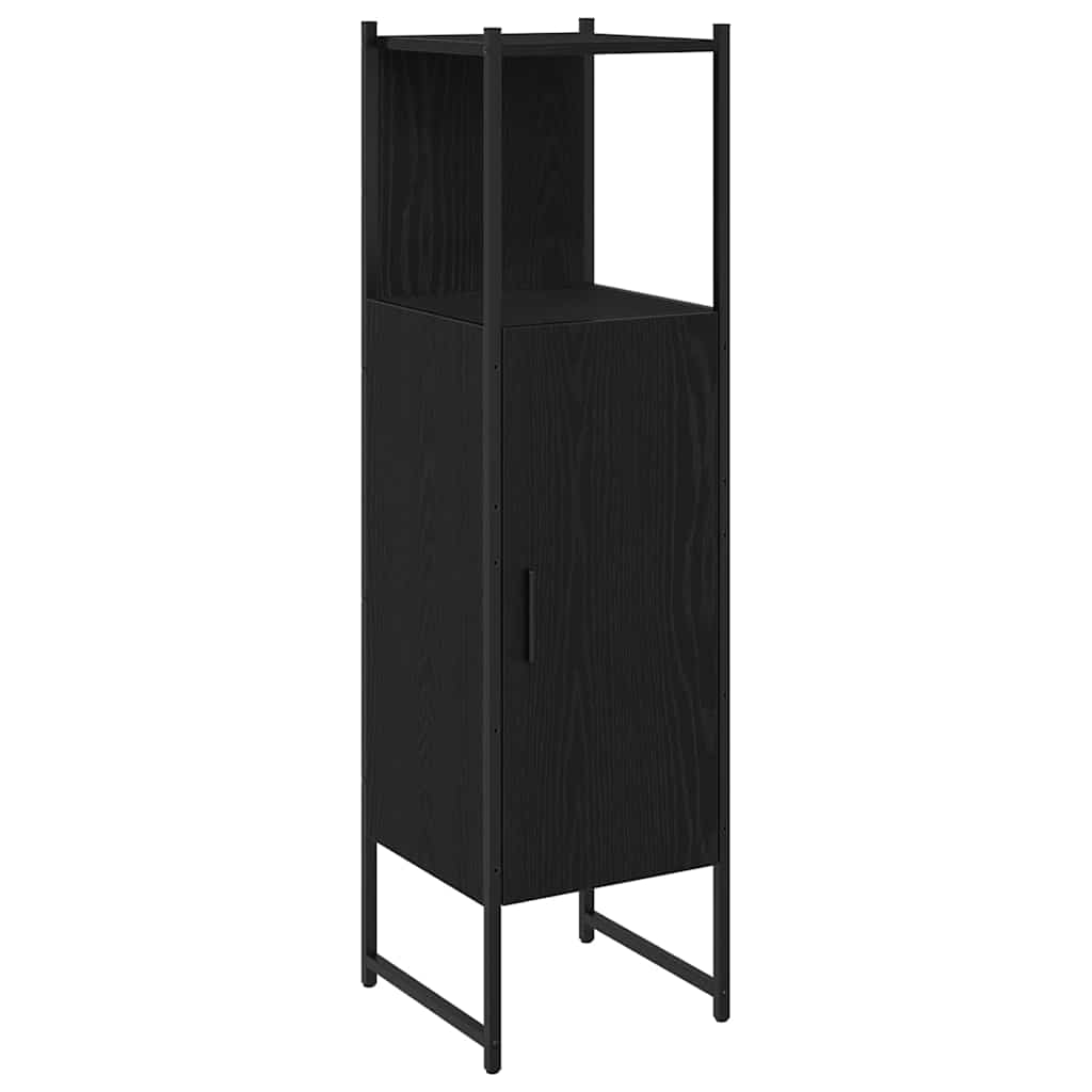 Badezimmermöbel Set mit Tür 3 pcs Schwarz 33 x 33 x 102,5 cm