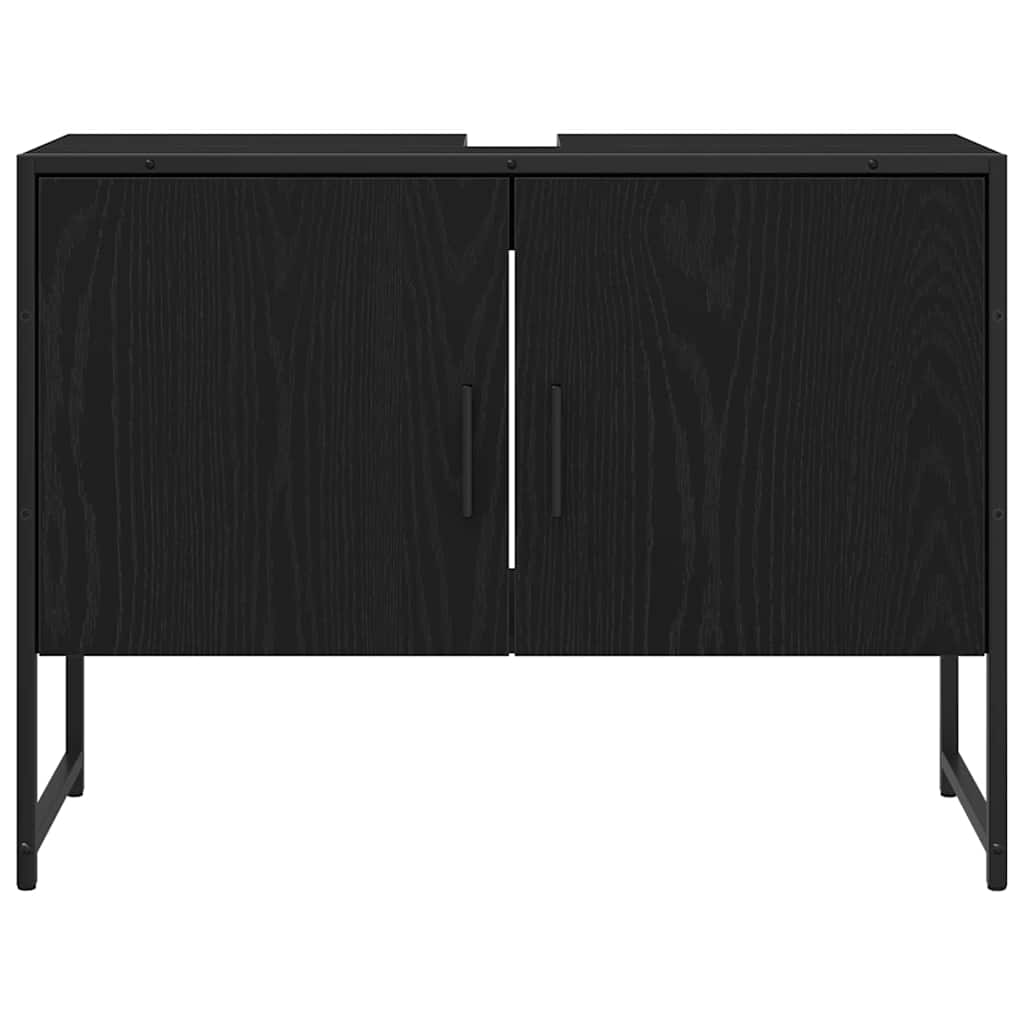 Badezimmermöbel Set mit Tür 3 pcs Schwarz 33 x 33 x 102,5 cm