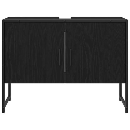 Badezimmermöbel Set mit Tür 3 pcs Schwarz 33 x 33 x 102,5 cm