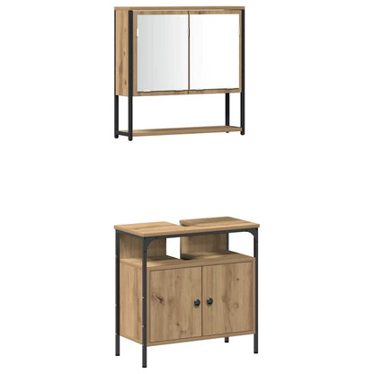 Badezimmermöbel Set mit Speicher 3 pcs Braun 33 x 33 x 120.5 cm