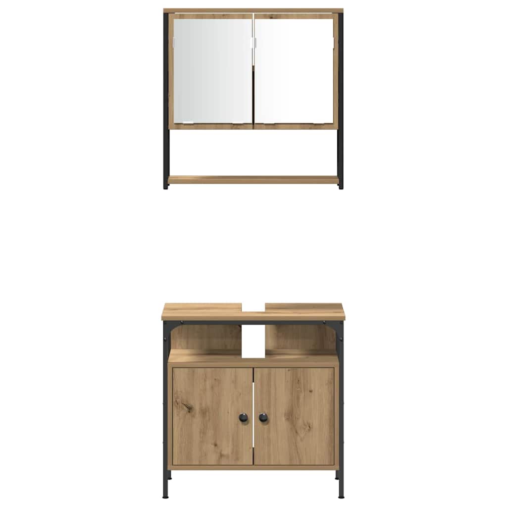Badezimmermöbel Set mit Speicher 3 pcs Braun 33 x 33 x 120.5 cm