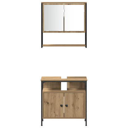 Badezimmermöbel Set mit Speicher 3 pcs Braun 33 x 33 x 120.5 cm