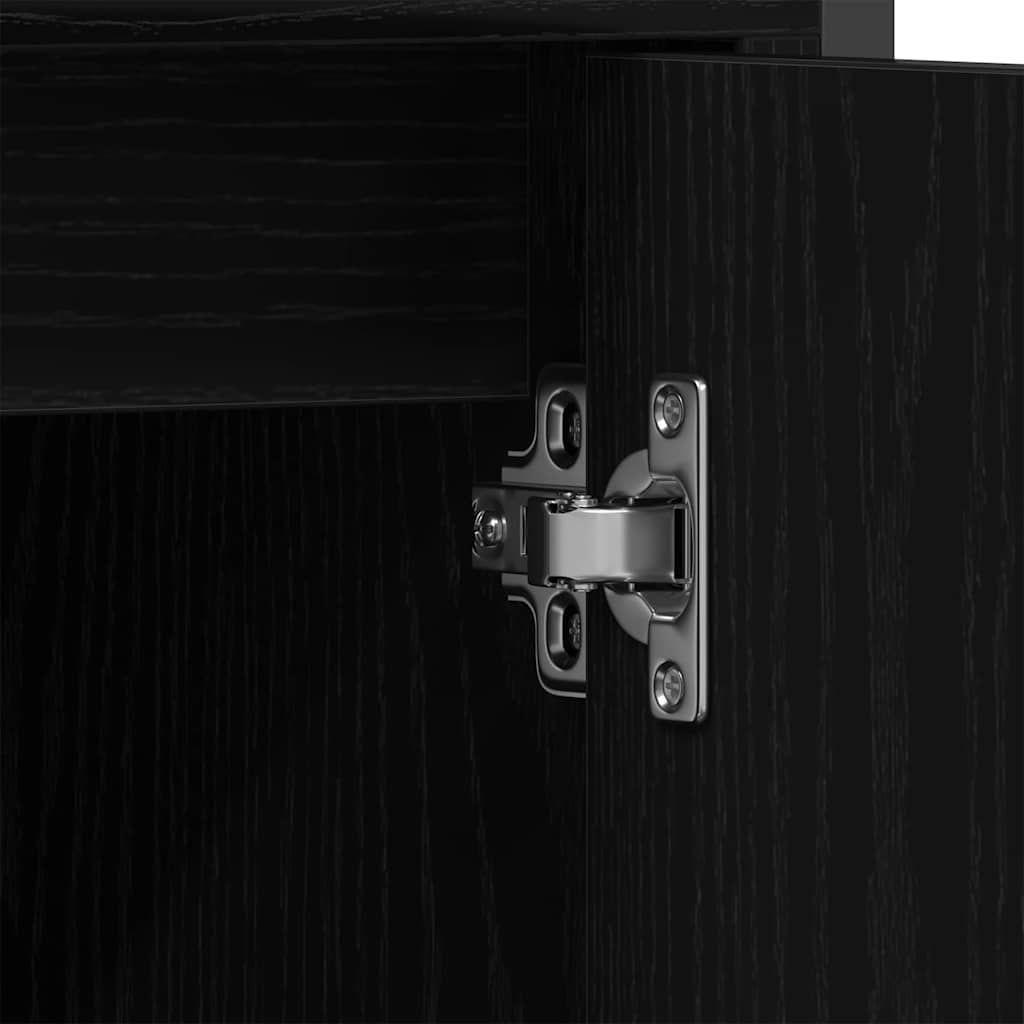 Badezimmermöbel Set mit Tür 3 pcs Schwarz 33 x 33 x 120.5 cm