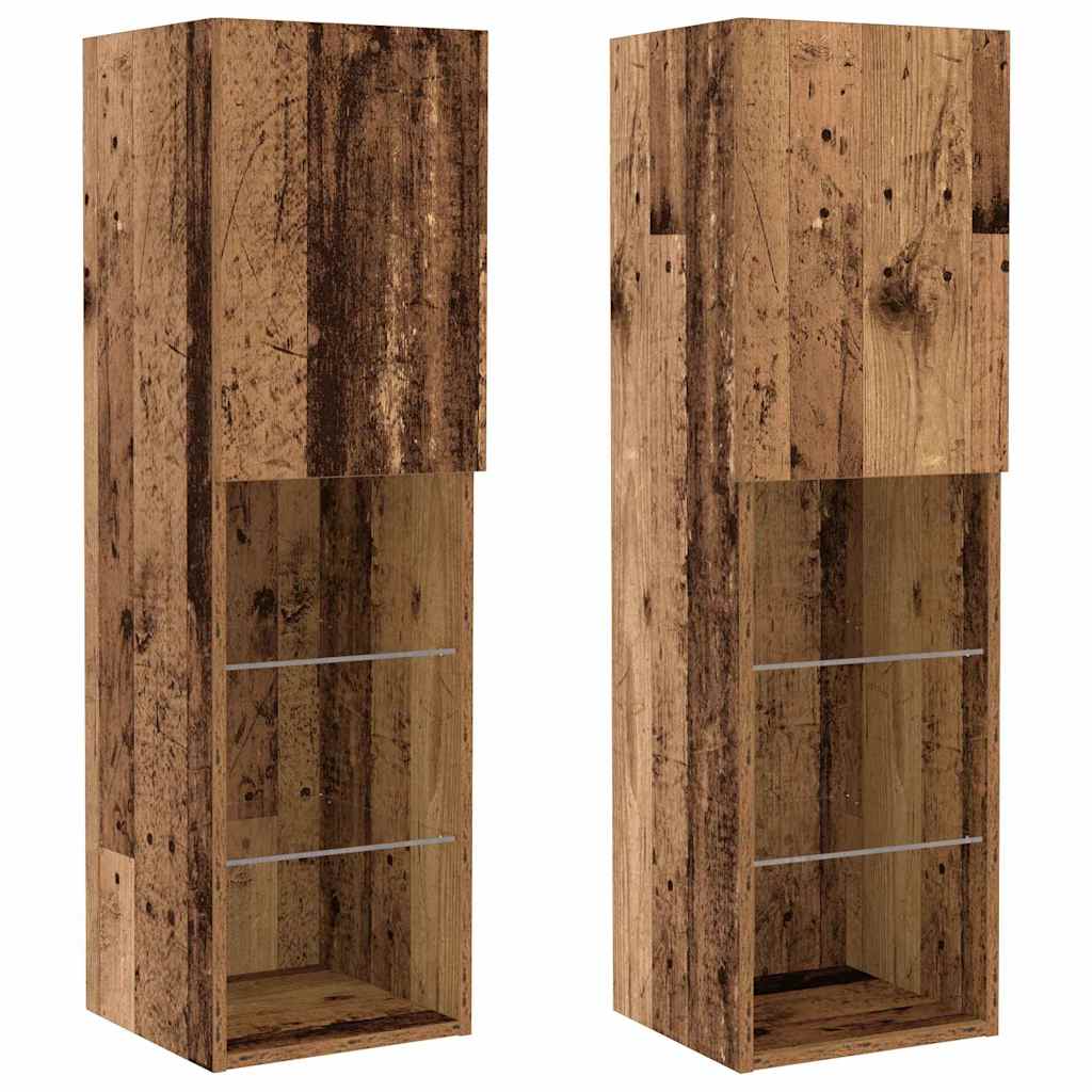 TV-Wandregal-Set 6 pcs Altholz 30.5 x 30 x 102 cm Holzwerkstoff
