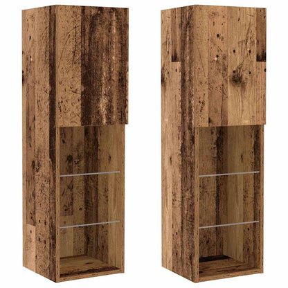 TV-Wandregal-Set 6 pcs Altholz 30.5 x 30 x 102 cm Holzwerkstoff