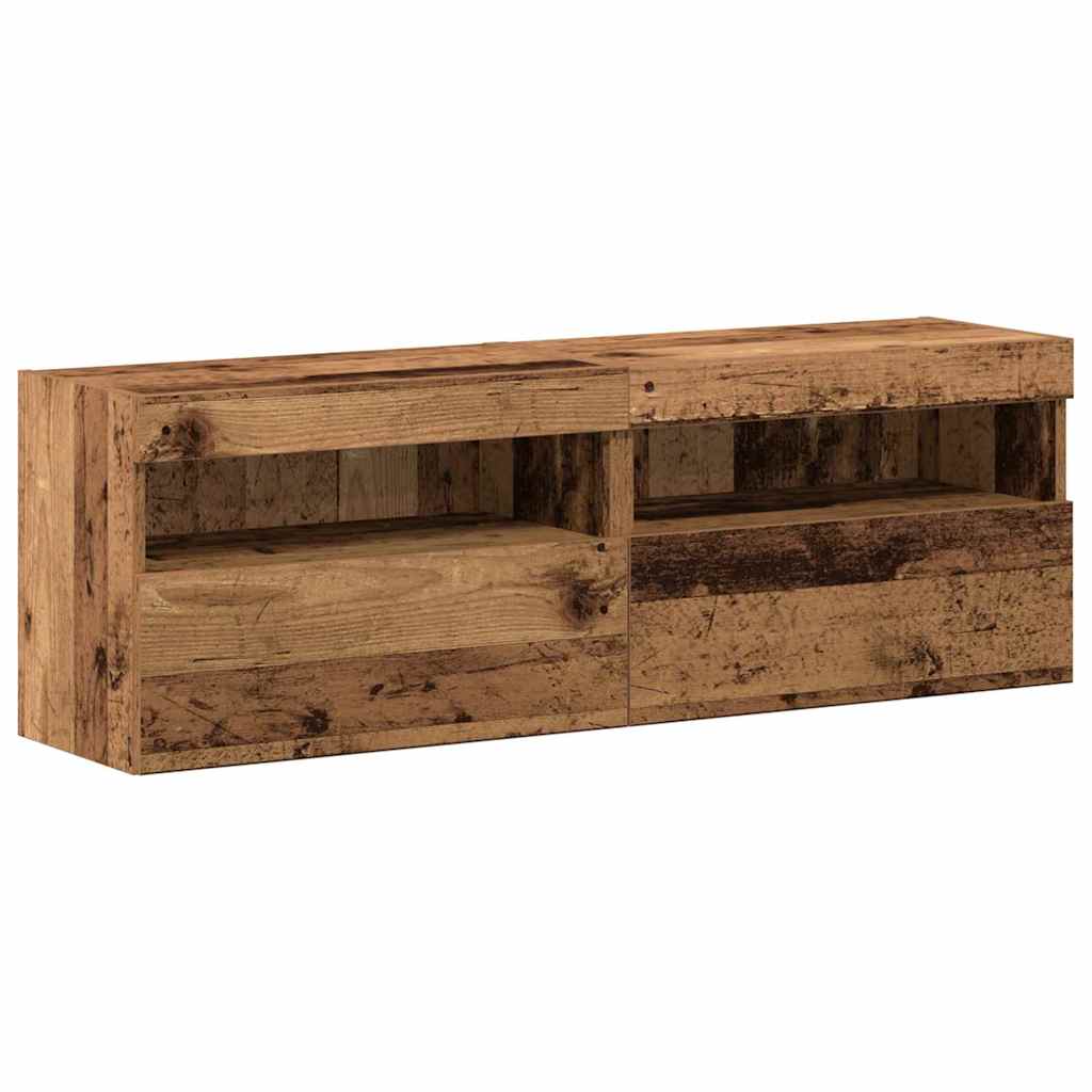 TV-Wandregal-Set 6 pcs Altholz 30.5 x 30 x 102 cm Holzwerkstoff