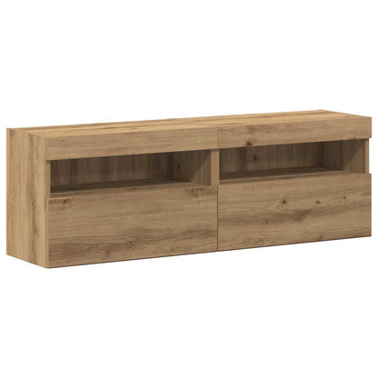 TV-Wandregal-Set 6 pcs Eiche handwerklich 30.5 x 30 x 102 cm