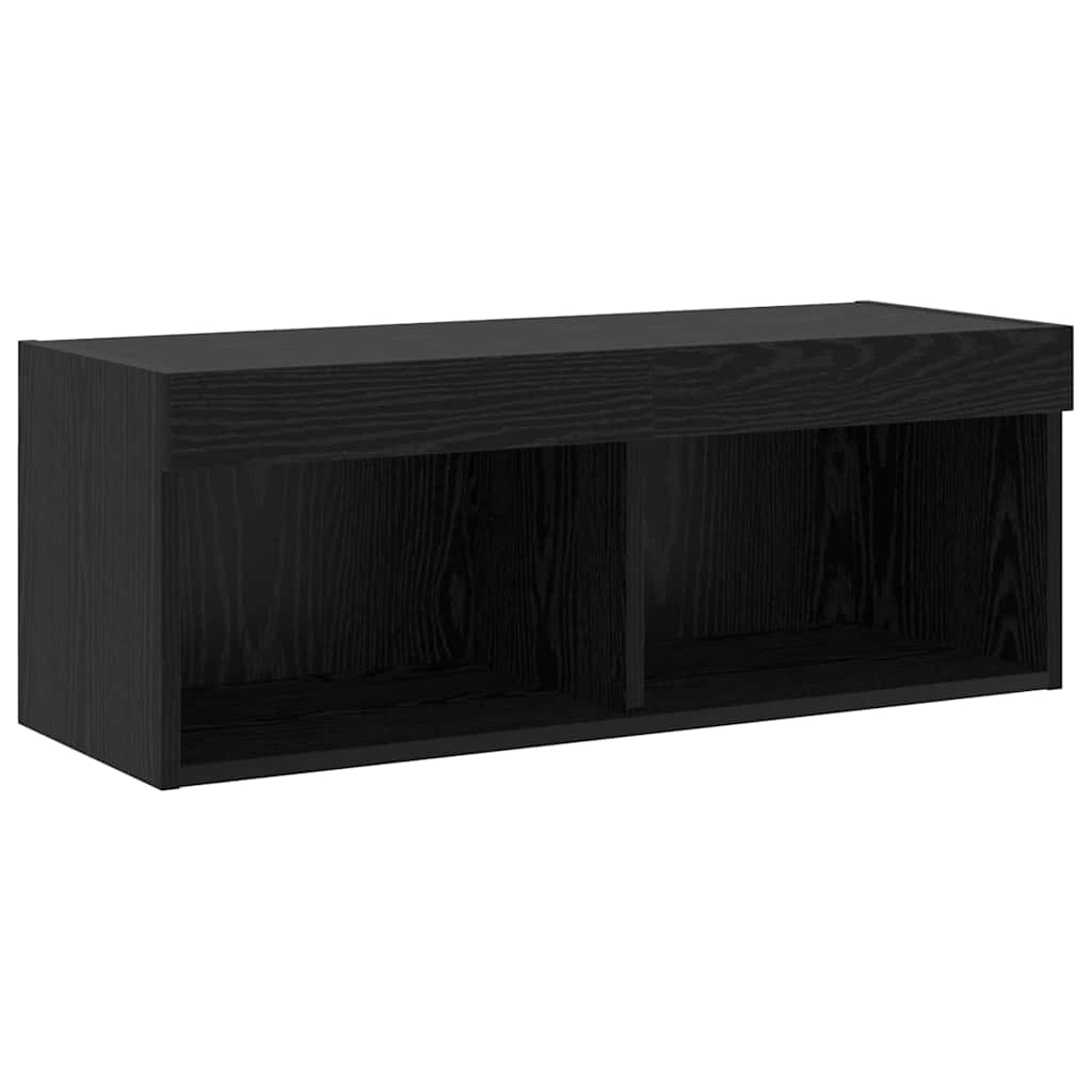 TV-Wandregal-Set 6 pcs Schwarze Eiche 30.5 x 30 x 102 cm