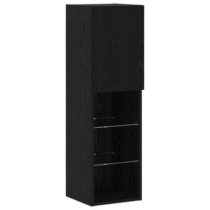 TV-Wandregal-Set 6 pcs Schwarze Eiche 30.5 x 30 x 102 cm
