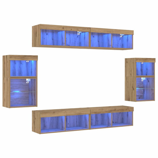Unterhaltungszentrum 8 pcs Eiche handwerklich 40 x 28.5 x 40 cm