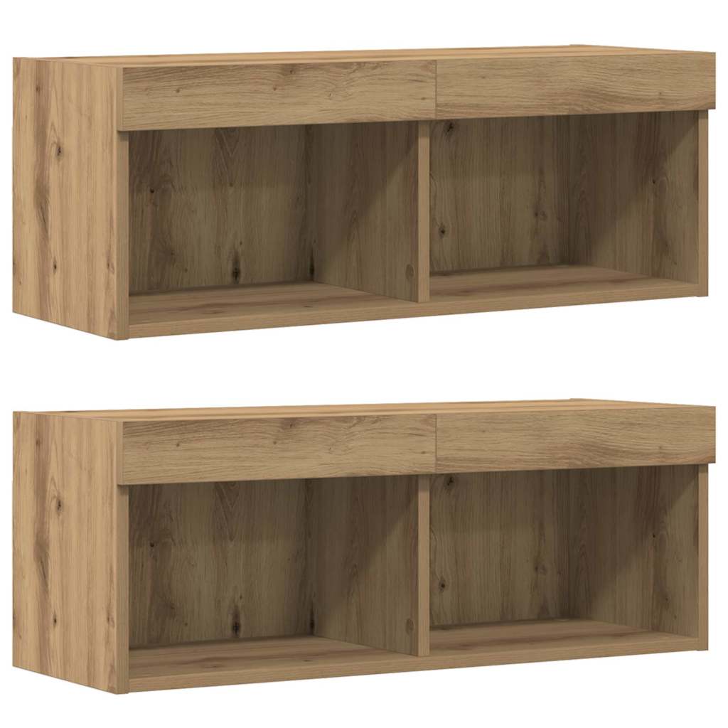 Unterhaltungszentrum 8 pcs Eiche handwerklich 40 x 28.5 x 40 cm