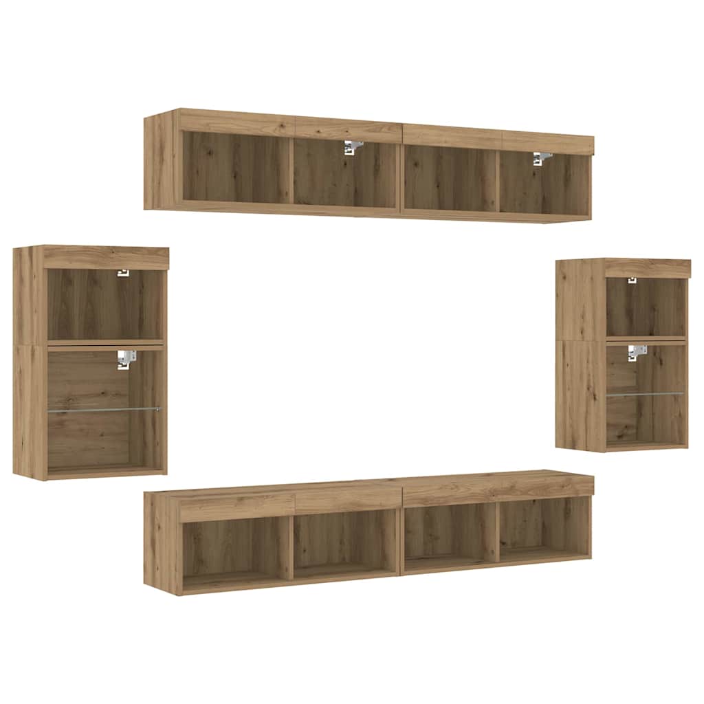 Unterhaltungszentrum 8 pcs Eiche handwerklich 40 x 28.5 x 40 cm