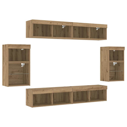 Unterhaltungszentrum 8 pcs Eiche handwerklich 40 x 28.5 x 40 cm