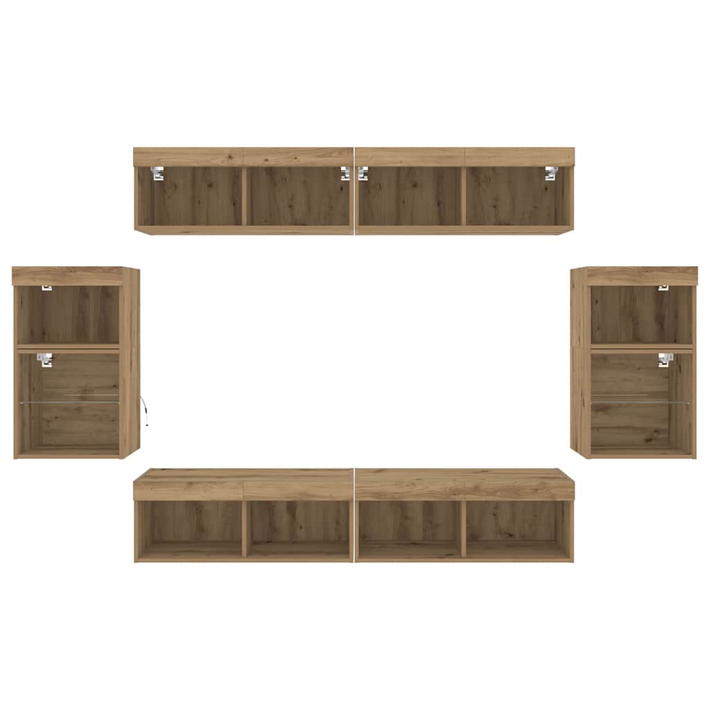 Unterhaltungszentrum 8 pcs Eiche handwerklich 40 x 28.5 x 40 cm