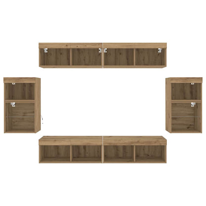 Unterhaltungszentrum 8 pcs Eiche handwerklich 40 x 28.5 x 40 cm
