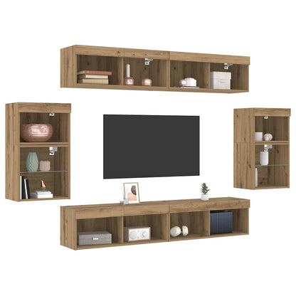 Unterhaltungszentrum 8 pcs Eiche handwerklich 40 x 28.5 x 40 cm