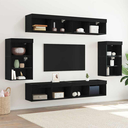 Unterhaltungszentrum 8 pcs Schwarze Eiche 40 x 28.5 x 40 cm