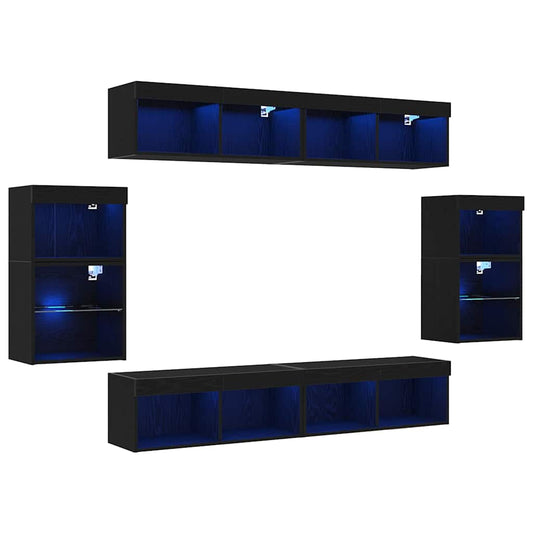 Unterhaltungszentrum 8 pcs Schwarze Eiche 40 x 28.5 x 40 cm