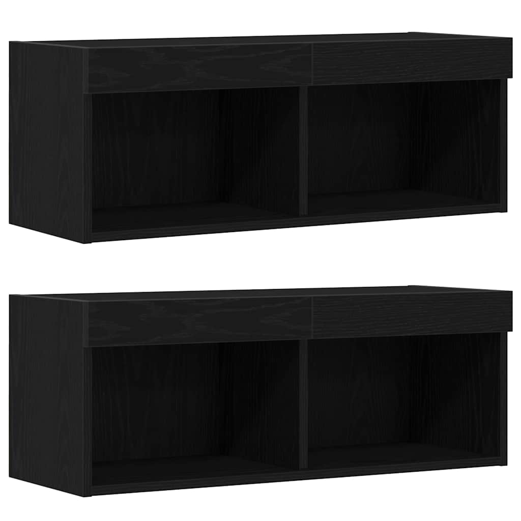 Unterhaltungszentrum 8 pcs Schwarze Eiche 40 x 28.5 x 40 cm