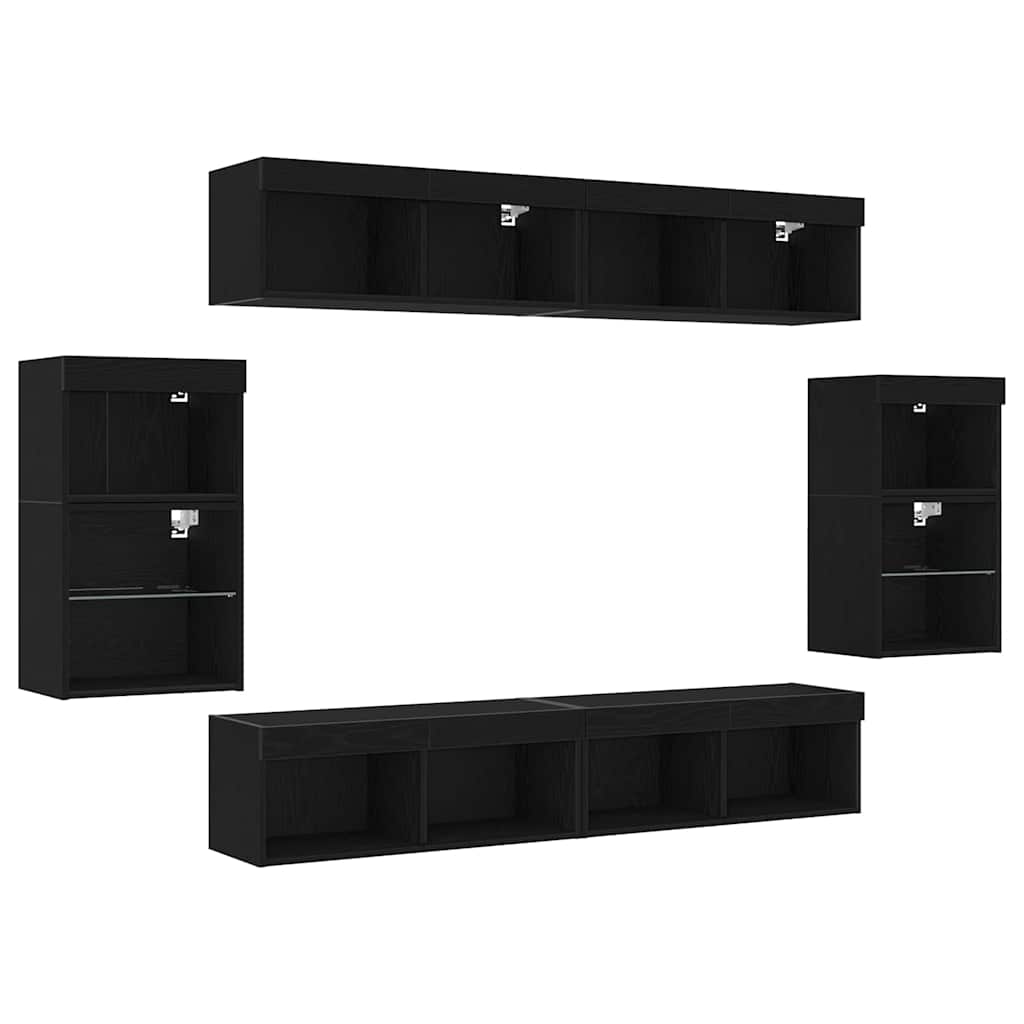 Unterhaltungszentrum 8 pcs Schwarze Eiche 40 x 28.5 x 40 cm