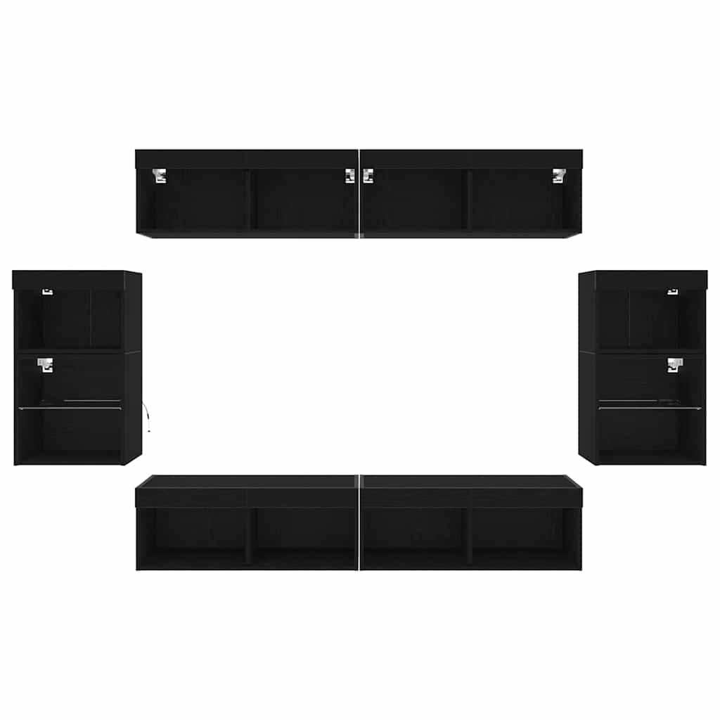 Unterhaltungszentrum 8 pcs Schwarze Eiche 40 x 28.5 x 40 cm