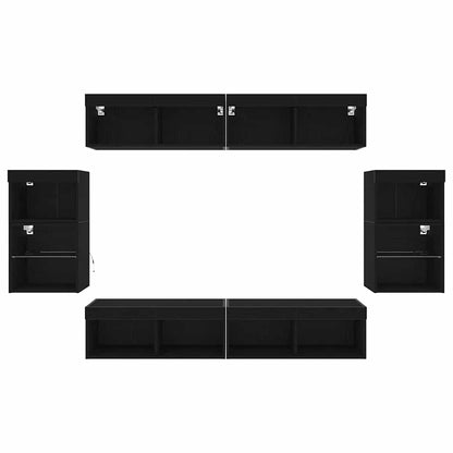 Unterhaltungszentrum 8 pcs Schwarze Eiche 40 x 28.5 x 40 cm