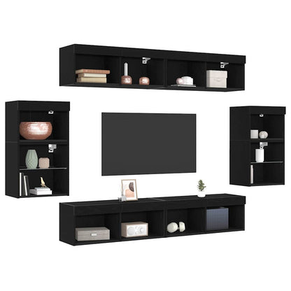 Unterhaltungszentrum 8 pcs Schwarze Eiche 40 x 28.5 x 40 cm