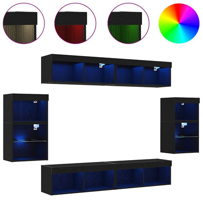 Unterhaltungszentrum 8 pcs Schwarze Eiche 40 x 28.5 x 40 cm
