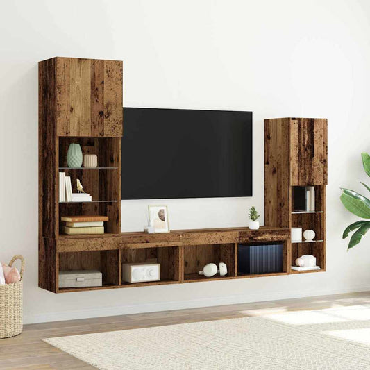 TV-Schränk 4 pcs Altholz 40,5 x 30 x 102 cm Holzwerkstoff