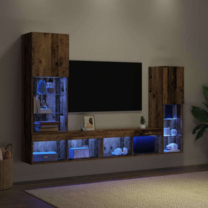 TV-Schränk 4 pcs Altholz 40,5 x 30 x 102 cm Holzwerkstoff