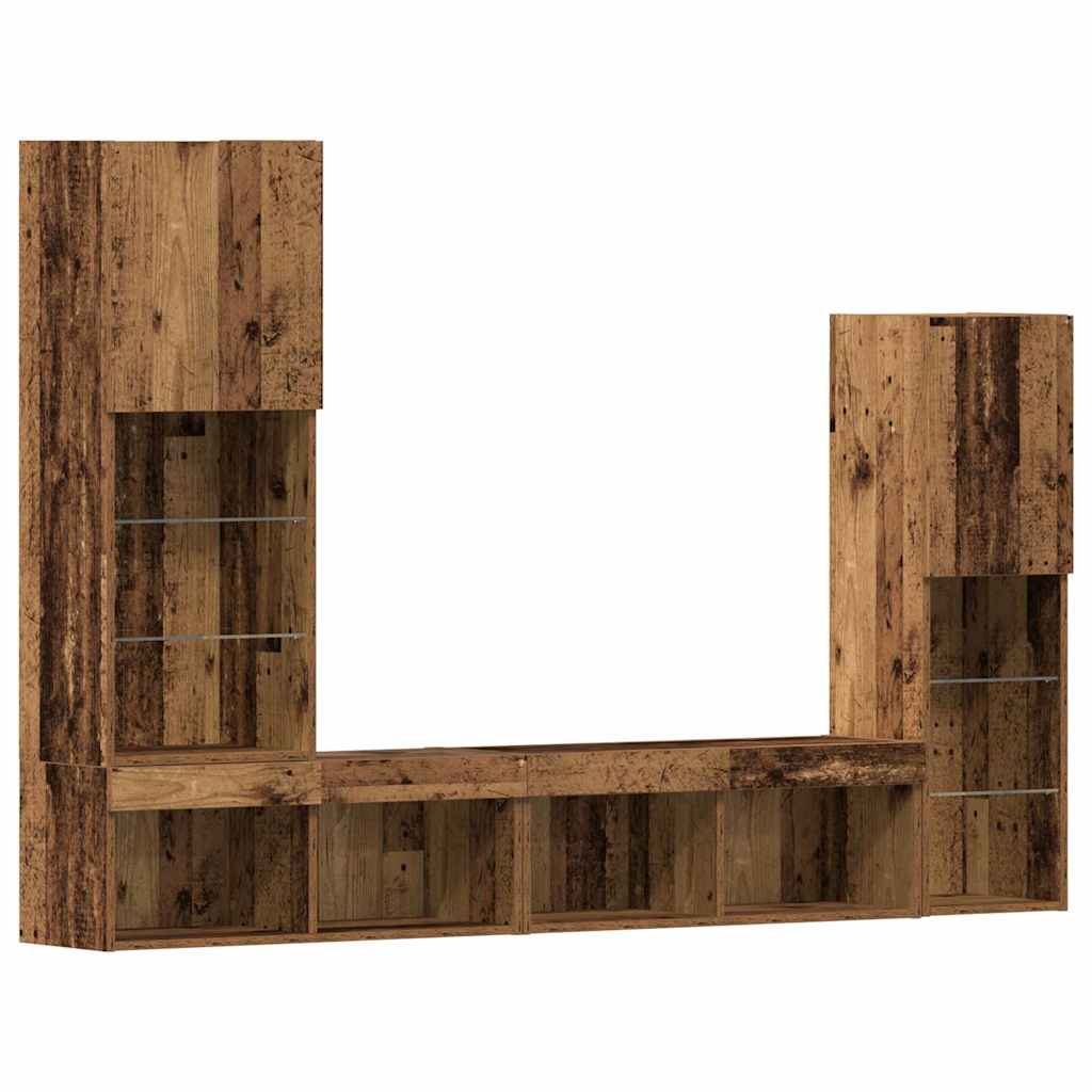 TV-Schränk 4 pcs Altholz 40,5 x 30 x 102 cm Holzwerkstoff