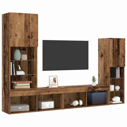 TV-Schränk 4 pcs Altholz 40,5 x 30 x 102 cm Holzwerkstoff