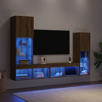 TV-Schränk 4 pcs Eiche handwerklich 40,5 x 30 x 102 cm