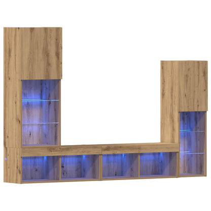 TV-Schränk 4 pcs Eiche handwerklich 40,5 x 30 x 102 cm