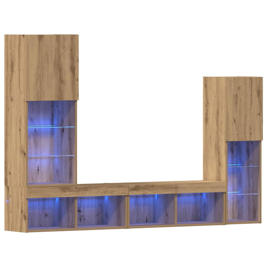 TV-Schränk 4 pcs Eiche handwerklich 40,5 x 30 x 102 cm