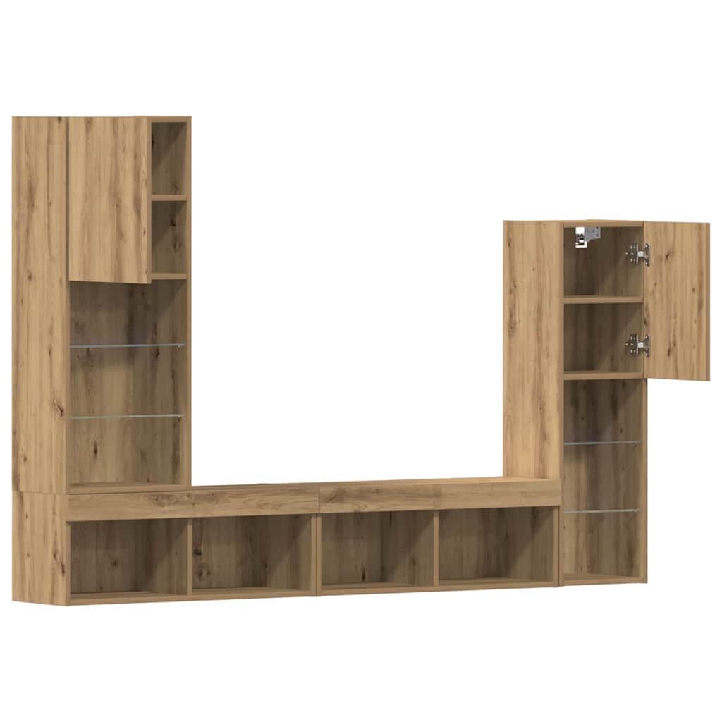TV-Schränk 4 pcs Eiche handwerklich 40,5 x 30 x 102 cm