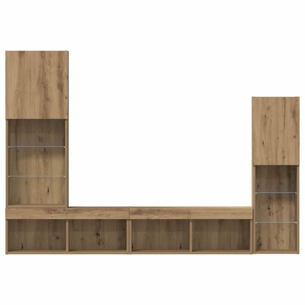 TV-Schränk 4 pcs Eiche handwerklich 40,5 x 30 x 102 cm