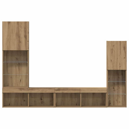 TV-Schränk 4 pcs Eiche handwerklich 40,5 x 30 x 102 cm