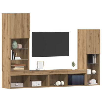 TV-Schränk 4 pcs Eiche handwerklich 40,5 x 30 x 102 cm