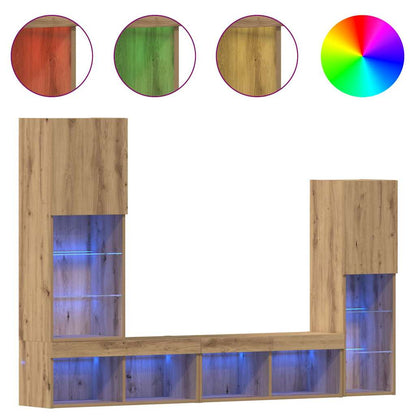 TV-Schränk 4 pcs Eiche handwerklich 40,5 x 30 x 102 cm