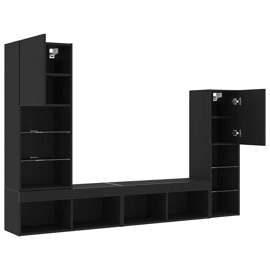 TV-Schränk 4 pcs Schwarze Eiche 40,5 x 30 x 102 cm