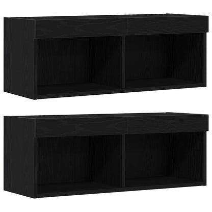 TV-Schränk 4 pcs Schwarze Eiche 40,5 x 30 x 102 cm