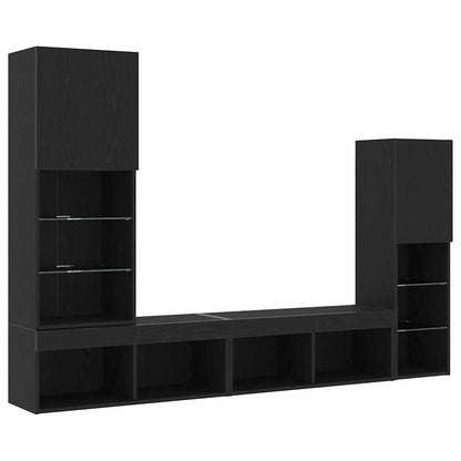 TV-Schränk 4 pcs Schwarze Eiche 40,5 x 30 x 102 cm